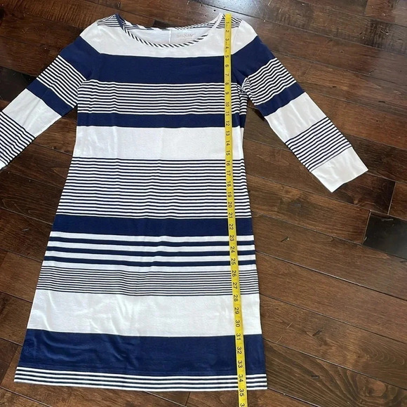 Lilly Pulitzer Boat neck Marlowe Striped t-shirt Dress Navy white stripes Size S - Picture 7 of 13